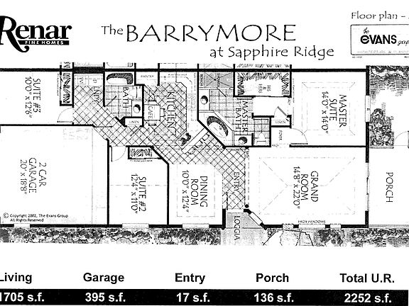 3-2-2 floorplan, 2252 sq ft