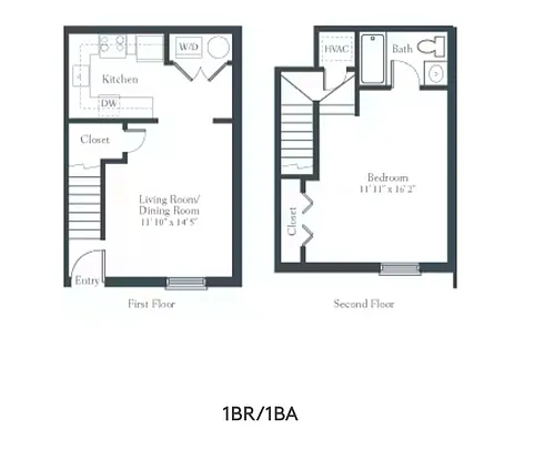 Floor plan 1 Bed 1 Bath