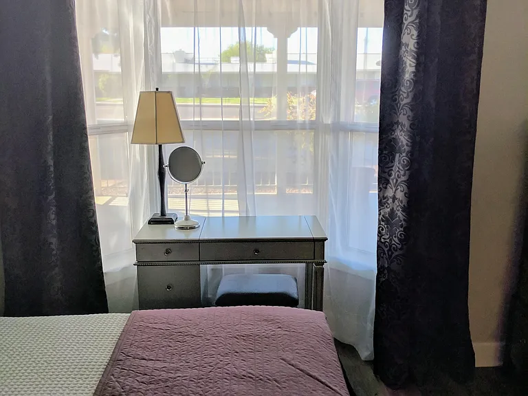 Master bedroom, bay window
