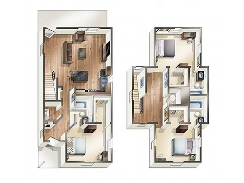 Floor plan C1B Cottage Floor Plan (w/ Balcony)