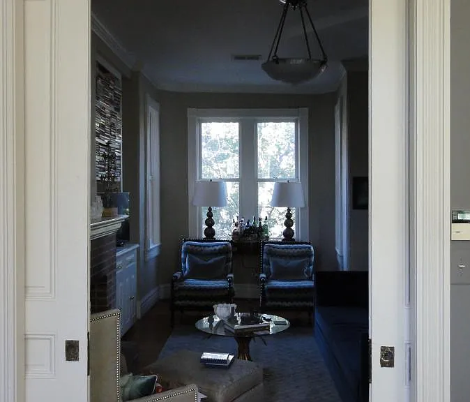 view from dining room to living room