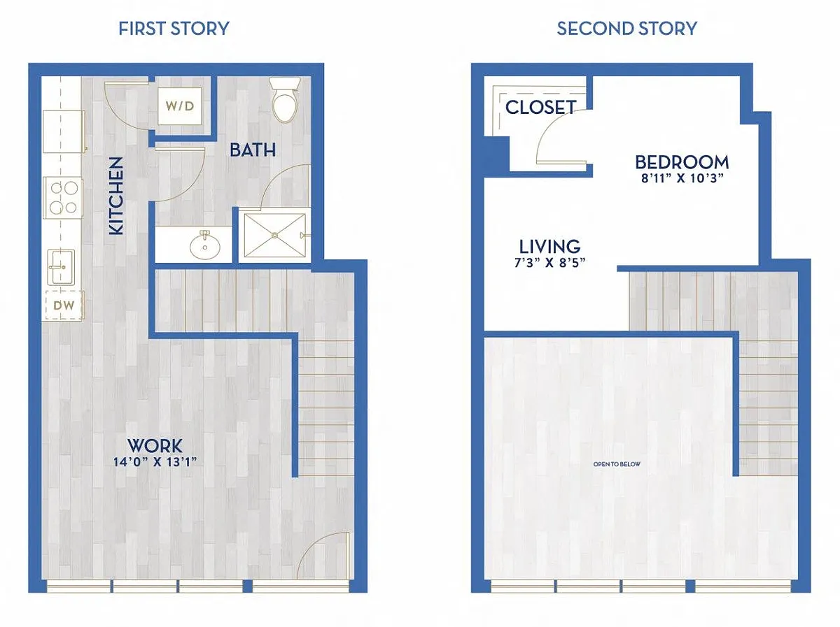 Floor plan LWA - Live Work Unit - One Bed, One Bath