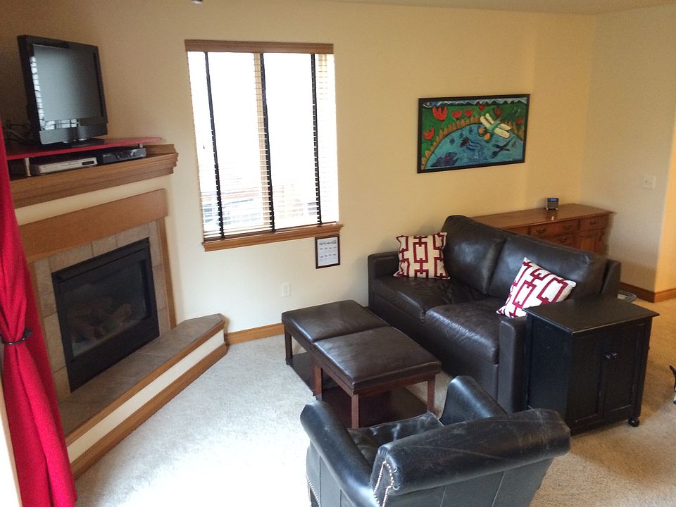 Living area with fireplace