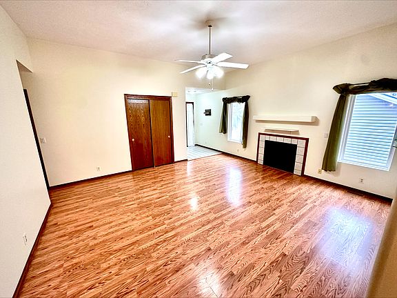 Inviting living room with cozy gas fireplace.