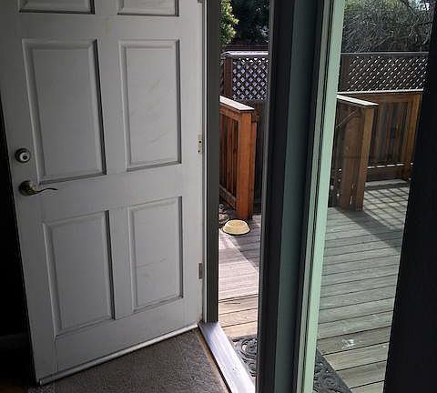 Front door entrance from deck