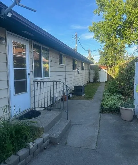 Fenced backyard