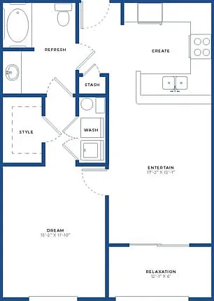 1x1 w/ Sunroom Renovated Floor Plan 1x1 w/ Sunroom Renovated Floor Plan