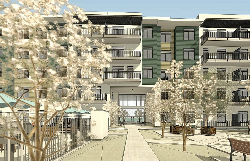 Courtyard View of Building Exterior