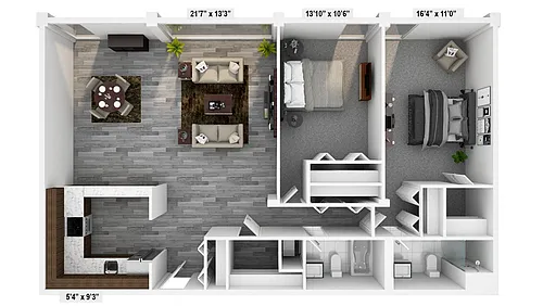 Floor plan 2 Bed Superior B