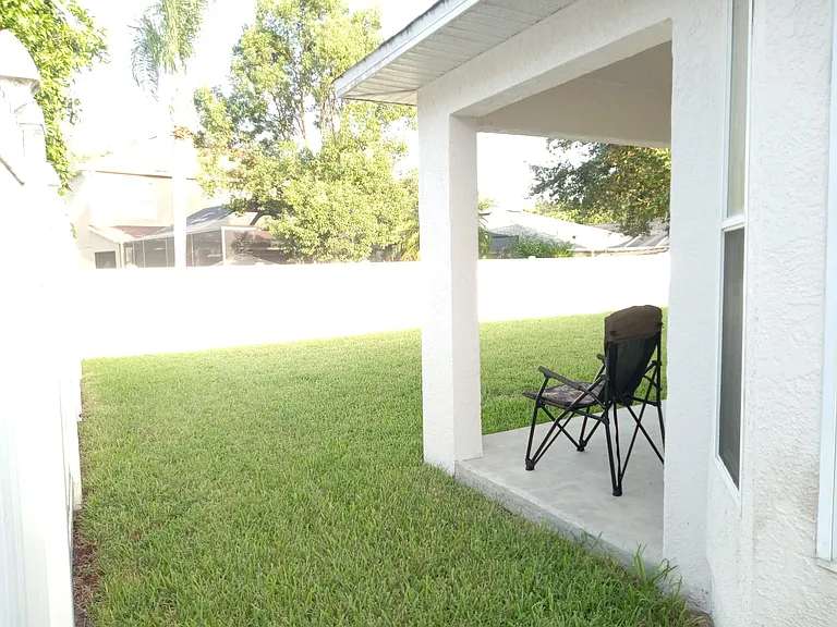 10' x 10' patio and backyard.