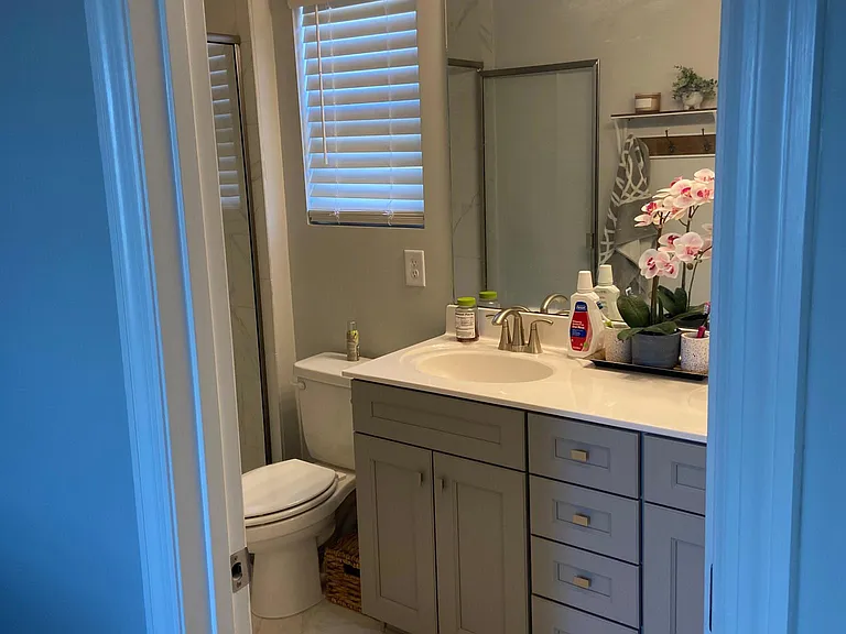 Master bedroom full bathroom; double vanity and upgraded tile