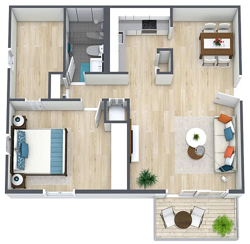 Floor plan 1BR - 1BTH