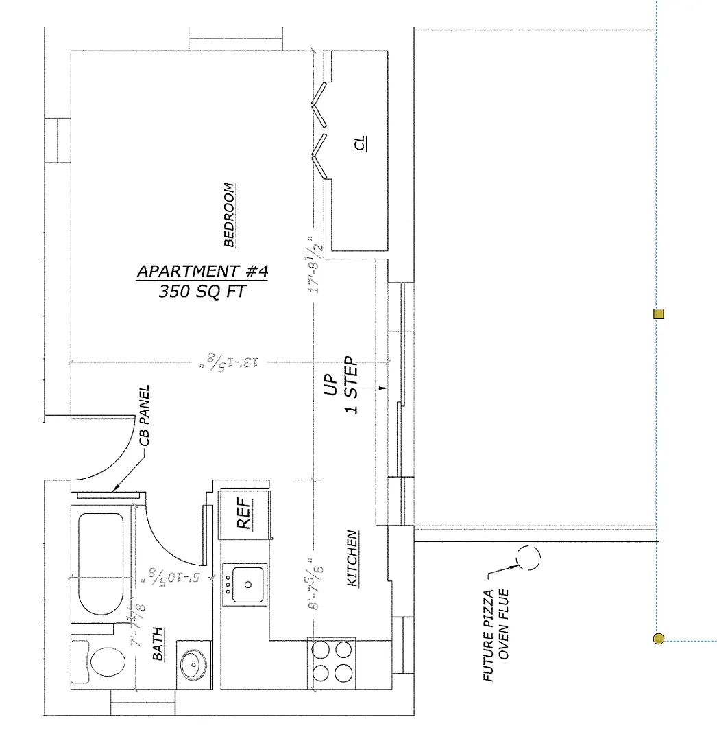 Floor plan Studio, 1 Bathroom