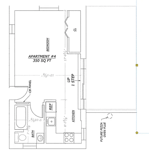 Floor plan Studio, 1 Bathroom
