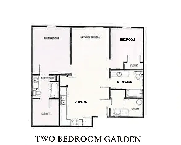 Floor plan Two Bedroom Garden/Flat