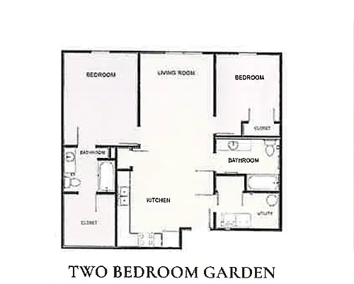 Floor plan Two Bedroom Garden/Flat