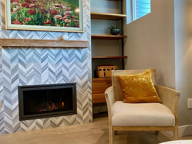 Gas fireplace for cozy winter days