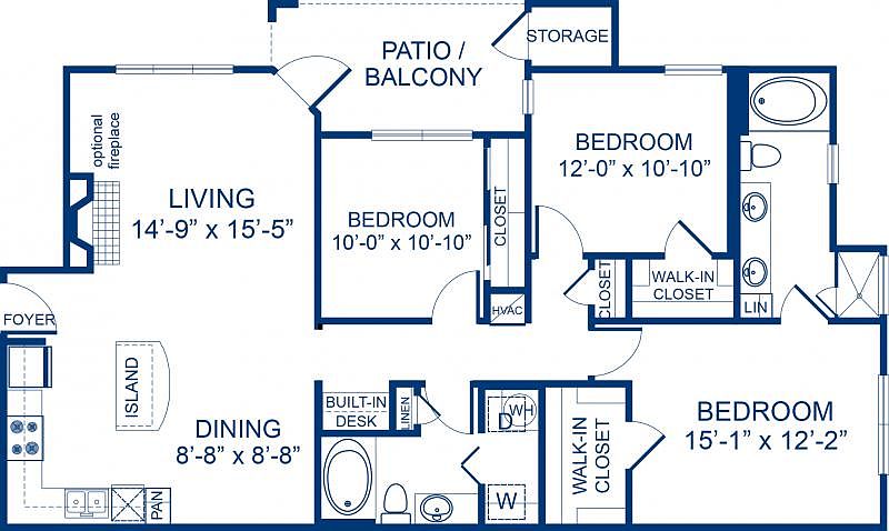 Floorplan provided by Camden Asbury Village