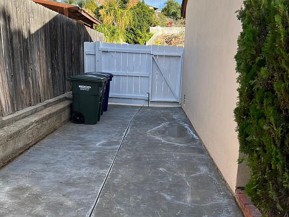 Side yard behind gate