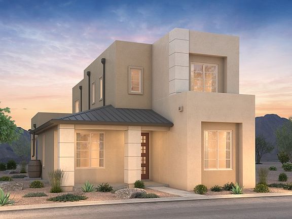 Salinas Elevation C with metal roof accents