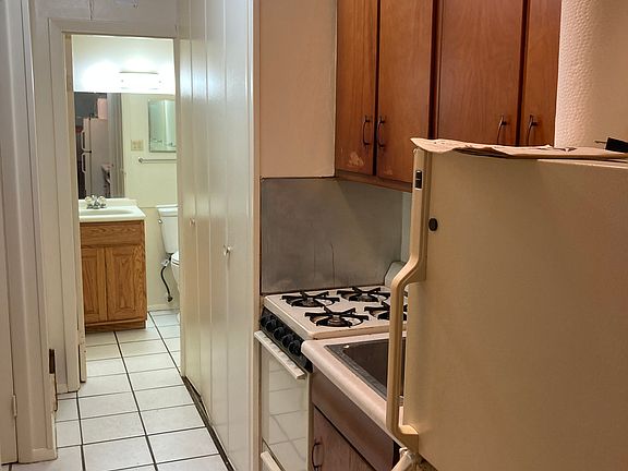 Kitchen and bathroom.