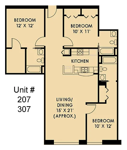 Floor plan Berry`s: 3 Bedroom