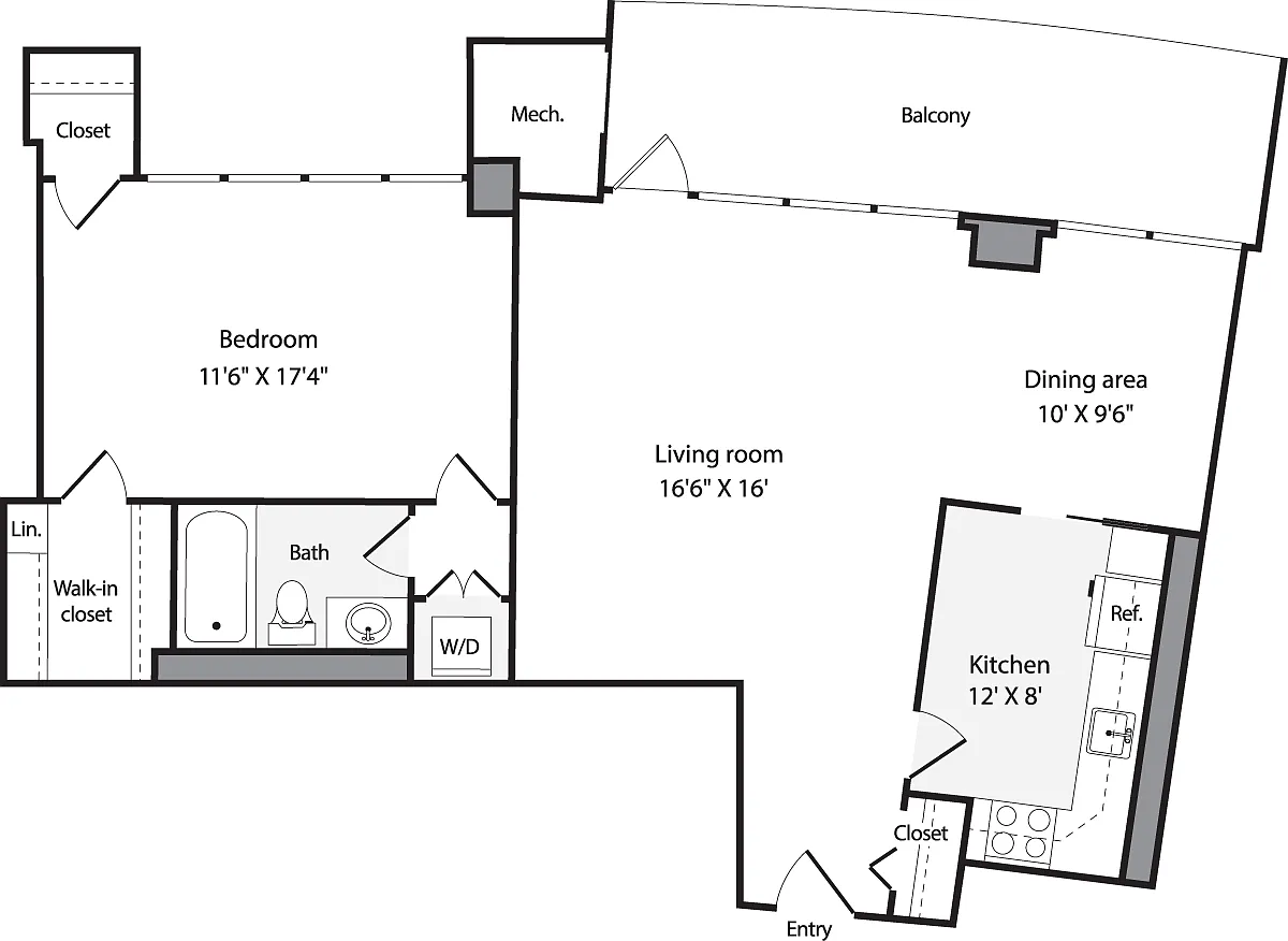 Floor plan 1 Bedroom N