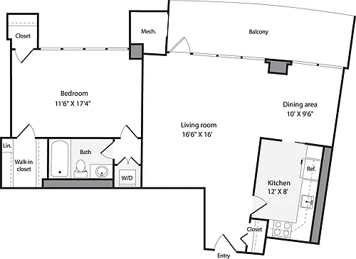 Floor plan 1 Bedroom N