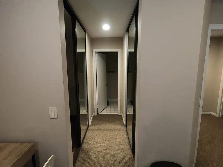 Dual closest and hall way. (Room 2)