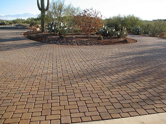 Brick pavers circular driveway