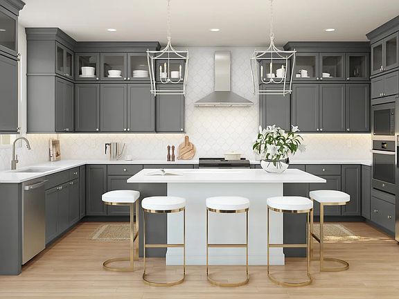 Classic kitchen with pendant lights
