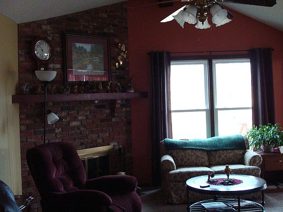 Living room with fireplace