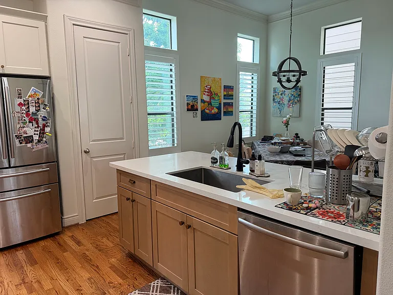 Newly built kitchen island with more countertop space.