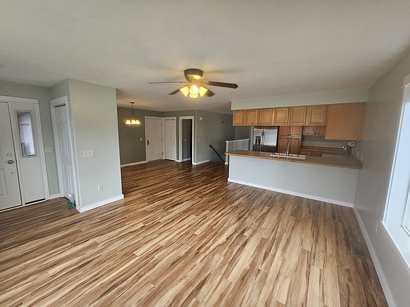 Upstairs Living area with dining and kitchen