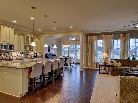 Kitchen and living and sitting room