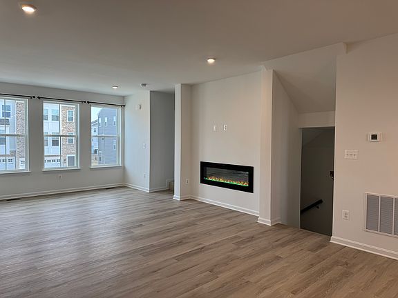 Living room with built-in fireplace