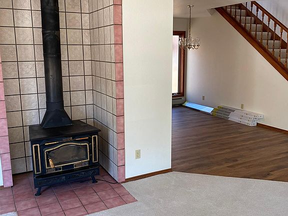 Wood burning stove in Living Room.