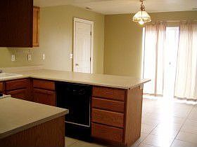 Entering the kitchen.