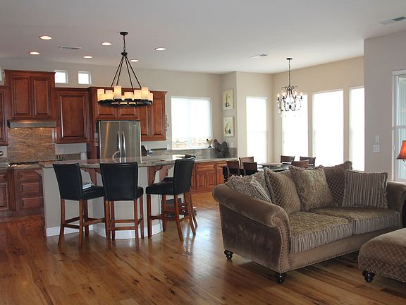 Spacious great room with gas fire place