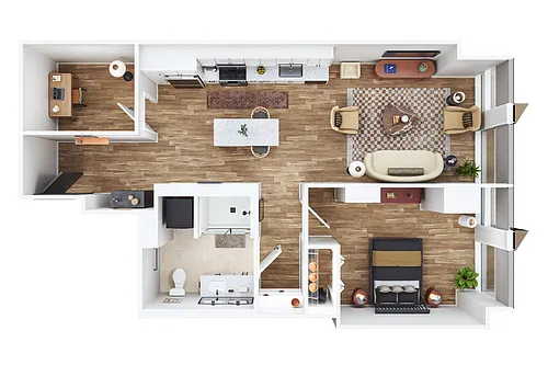 Floor plan One Bed- M