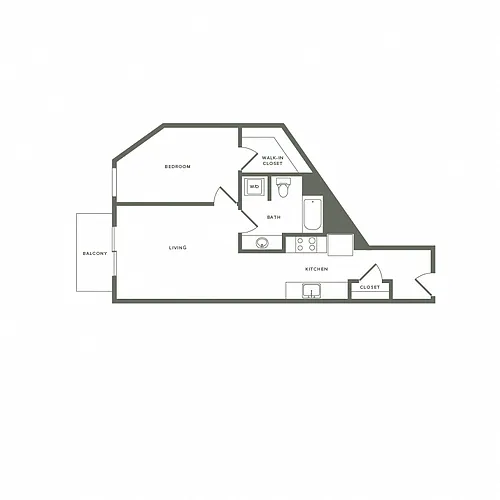 Floor plan Myrtle - 1x1 A09