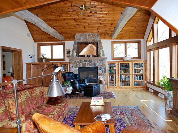 family room with fireplace