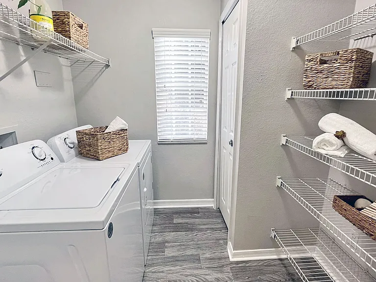 Our expansive laundry rooms, offered in all apartments, are havens of storage - equipped with full-size washers and dryers and abundant space for versatile storage options.