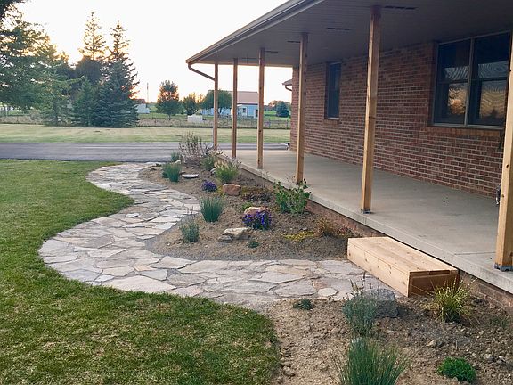 New walkway and landscaping