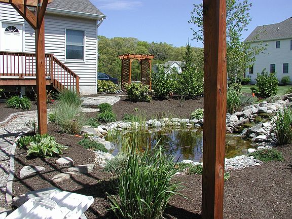View of pond from arbor