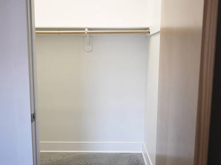 Walk-in closet in a unit at The Sawyer.