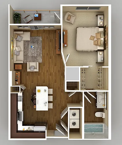 Floor plan 1X1 C