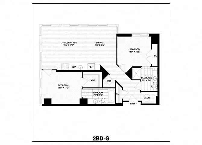 Floor plan 2 Bed/2 Bath-G