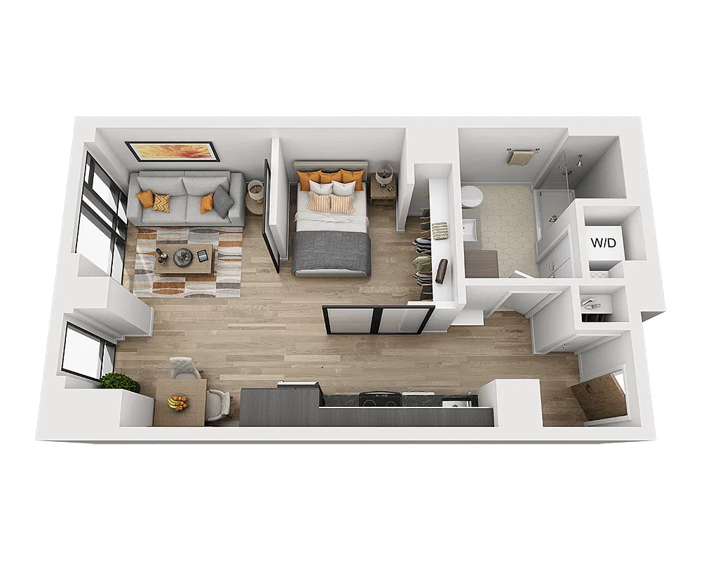 Floor plan One Bedroom A1M-PH Penthouse