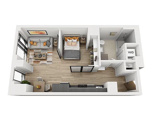 Floor plan One Bedroom A1M-PH Penthouse
